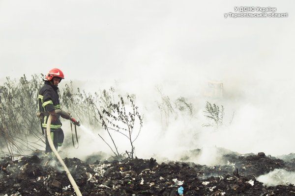Пожежу біля Малашівців, куди з Тернополя возять сміття, загасили (ФОТО)