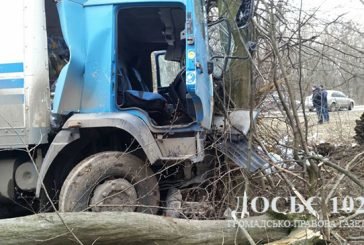 На Теребовлянщині фура з’їхала з дороги та врізалась у дерево (ФОТО)