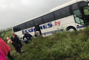 Під Києвом автобус з дітьми злетів з дороги через водія який заснув за кермом (ФОТО)
