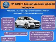 На Тернопільщині власники авто сплатили майже 2,4 млн грн транспортного податку