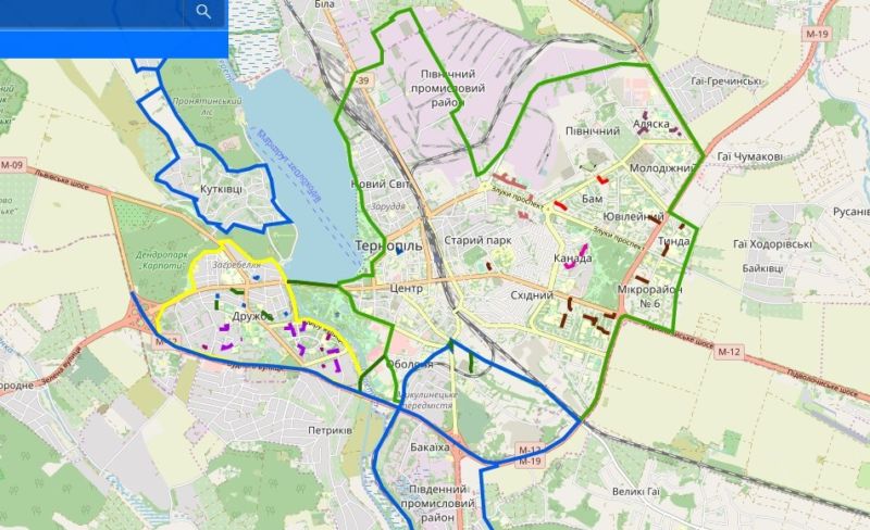 Тернопіль: карта відповідальності за прибирання доріг, проїздів та дворів взимку