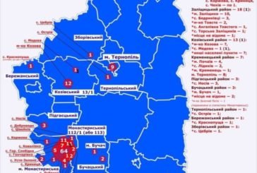 На Тернопільщині - 168 хворих на коронавірус (карта)