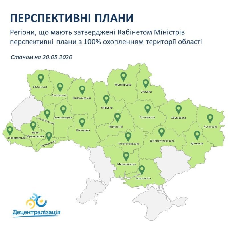 Кабмін затвердив перспективні плани 24 областей України