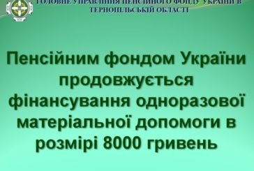 Тернополянам до уваги: Пенсійний фонд продовжує фінансування одноразової матеріальної допомоги в розмірі 8000 грн