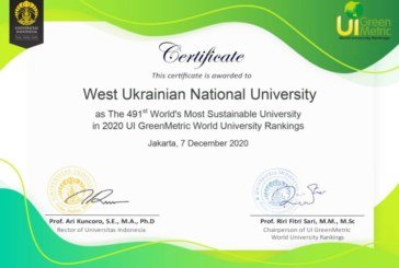 Високі позиції ЗУНУ в рейтингу UI GreenMetric 2020 - вагоме міжнародне визнання класичного університету