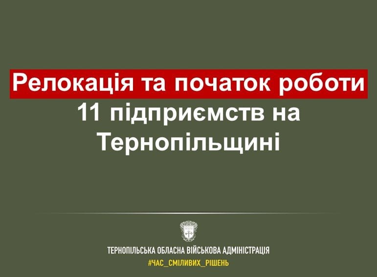 У Тернопільську обласну військову адміністрацію надійшло 110 пропозицій від бізнесу