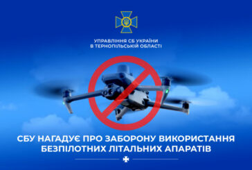 СБУ попереджає про заборону польоту дронів і легких літаків над Тернопільською областю