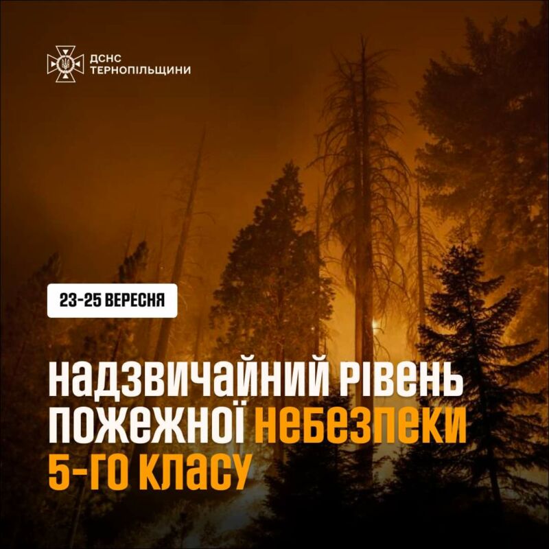 На Тернопільщині – надзвичайний рівень пожежної небезпеки