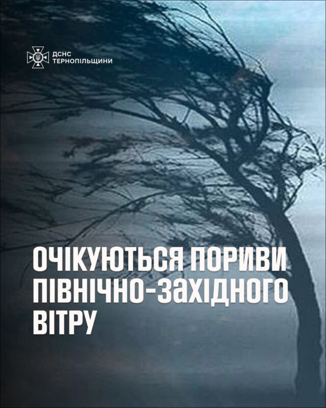 На Тернопільщині попереджають про сильний вітер